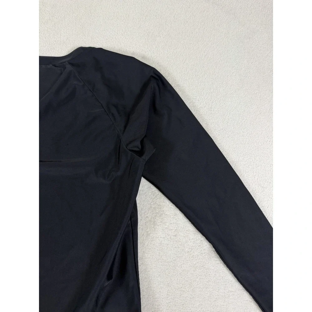 Adidas Long Sleeve Logo Rash Guard Shirt Black Size Small